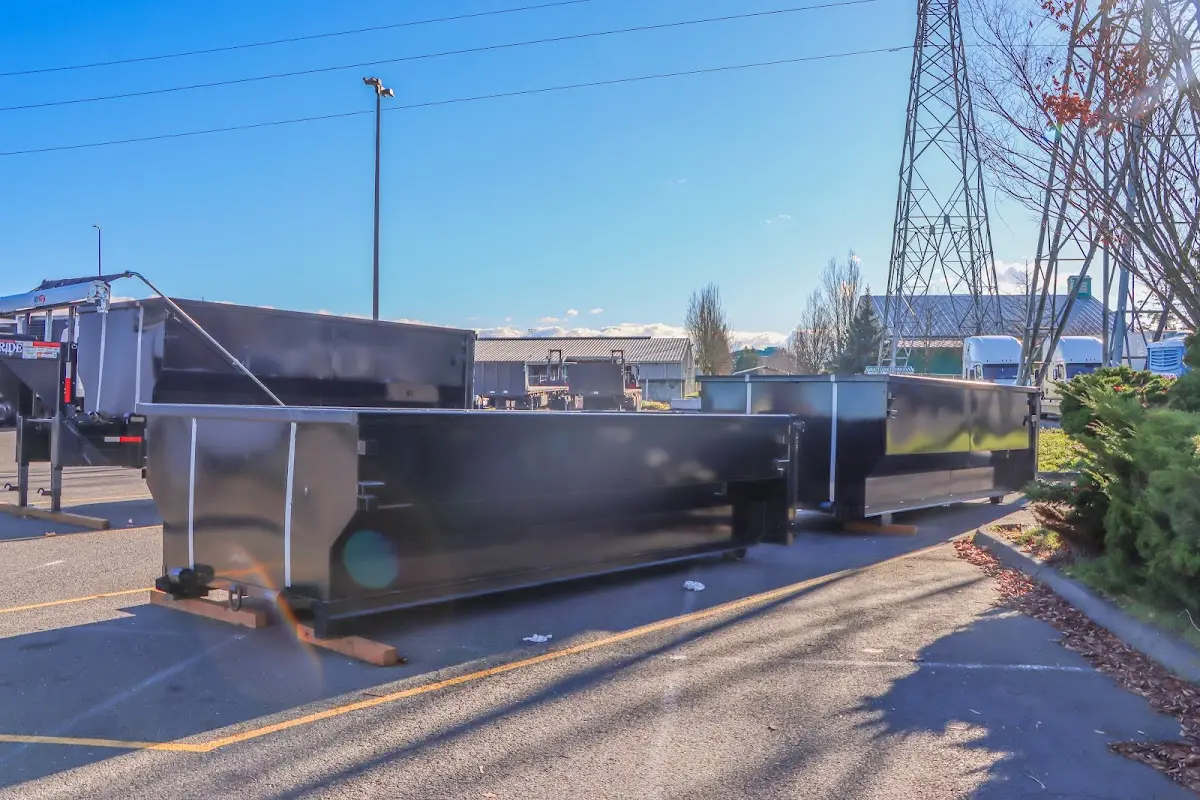 Roll-off dumpster ready for waste disposal at job site for Commercial Dumpster Rental in Lloyd